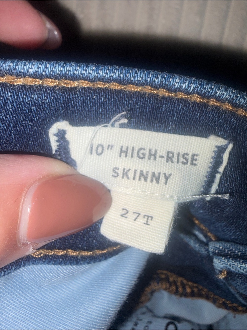 Madewell Dark Blue Skinny Jeans 27T 10” high rise skinny - Picture 3 of 5